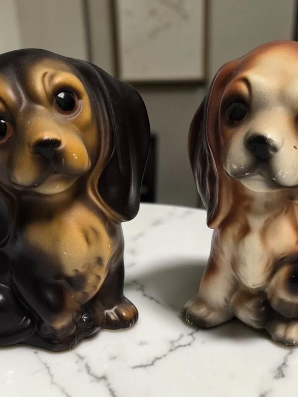 Small Dog Figurines Vintage Set of 2